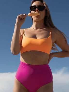 Left On Friday Pool Days top in Popsicle (orange)